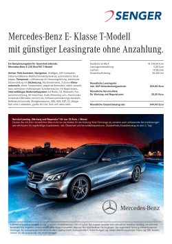 Mercedes-Benz E- Klasse T-Modell mit günstiger