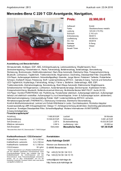 Mercedes-Benz C 180 T Automatik, Comand, AHK, LED (ILS), Preis