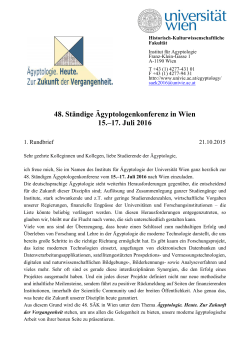 48. Ständige Ägyptologenkonferenz in Wien 15