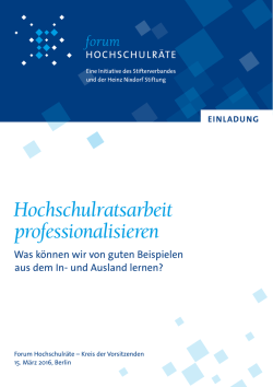 Hochschulratsarbeit professionalisieren