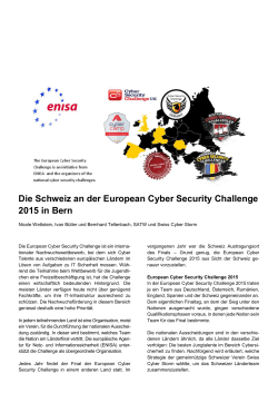 Die Schweiz an der European Cyber Security Challenge 2015 in Bern