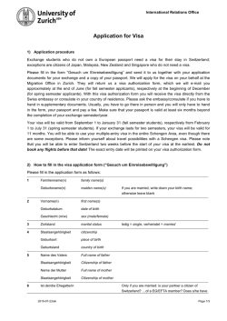 Informationen zum Visumsantrag
