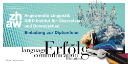 Angewandte Linguistik IUED Institut für Übersetzen