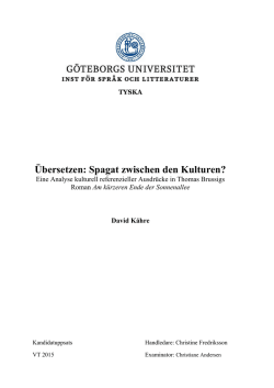 Übersetzen: Spagat zwischen den Kulturen?