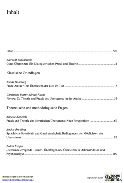 Inhaltsverzeichnis