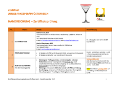 Handreichung zur Pr&uuml;fung - Jungbarkeeper/in &Ouml;sterreich