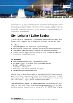 Stv. Leiterin / Leiter Seebar