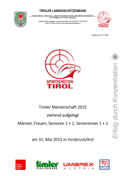 Tiroler Meisterschaft 2015 stehend aufgelegt Männer, Frauen