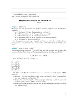 Mathematik-Vorkurs für Informatiker