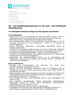 Information vor und nach der Behandlung