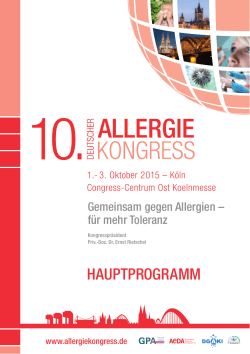10. DAK 2015, Köln - 11. Deutscher Allergiekongress 2016