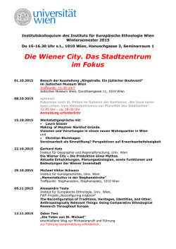 Institutskolloquium - Institut f&uuml;r Europ&auml;ische Ethnologie