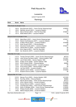 Petit Nouvel An - Lausanne Natation