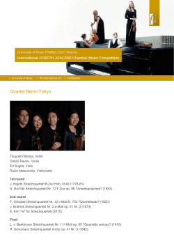 Quartet Berlin-Tokyo - Hochschule für Musik FRANZ LISZT Weimar