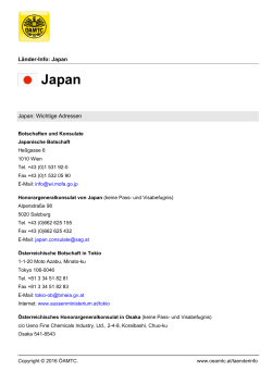 Länder-Info: Japan Japan: Wichtige Adressen