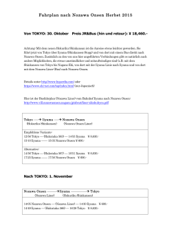 Fahrplan nach Nozawa Onsen Herbst 2015