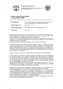 Rundschreiben 05/2015 (ISM) Circular 05/2015 (ISM)