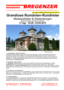 Grandiose Rum&auml;nien-Rundreise