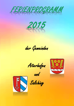 Ferienprogramm 2015