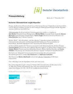 Pressemitteilung - uebersetzerfonds.de