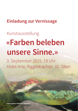 Einladung zur Vernissage am 3. September 2015