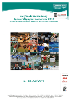 Helfer-Ausschreibung Special Olympics Hannover 2016 6.