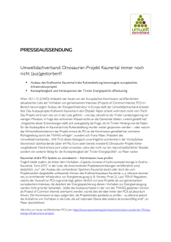 Dinosaurier-Projekt Kaunertal immer noch nicht (aus)gestorben!?