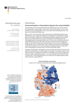 Durchschnittsalter in Deutschland regional sehr unterschiedlich