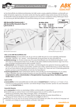 Information f&uuml;r private Haushalte 2016