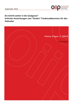 Ein Schritt weiter in die Sackgasse? Kritische Anmerkungen zum
