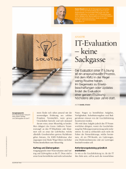 IT-Evaluation &ndash; keine Sackgasse