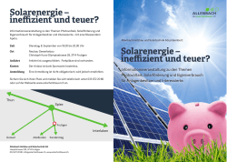 Solarenergie – ineffizient und teuer?