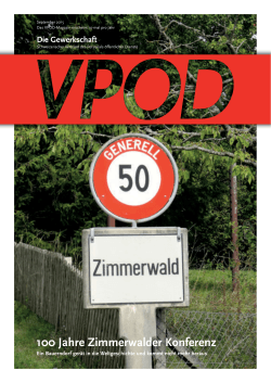 vpod-Magazin September 2015 - 100 Jahre Zimmerwalder Konferenz