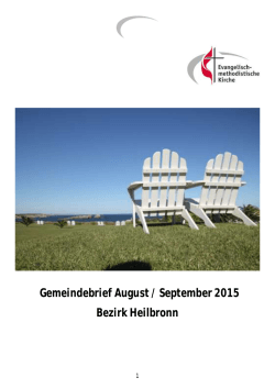 Gemeindebrief August / September 2015 Bezirk Heilbronn