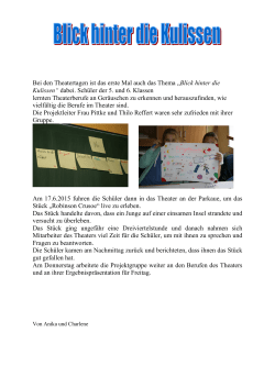 Auszüge Theaterwerkstattzeitung 2