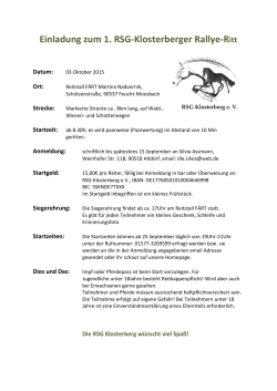 Einladung zum 1. RSG-Klosterberger Rallye-Ritt