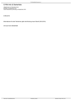 O-Ritt Info & Starterliste