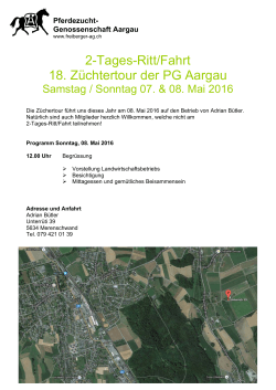2-Tages-Ritt/Fahrt 18. Züchtertour der PG Aargau