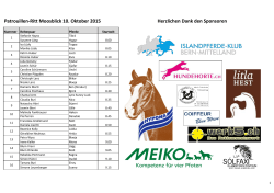 Patrouillen-Ritt Moosblick 10. Oktober 2015 Herzlichen Dank den