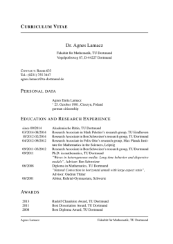 Dr. Agnes Lamacz - Fakult&auml;t f&uuml;r Mathematik