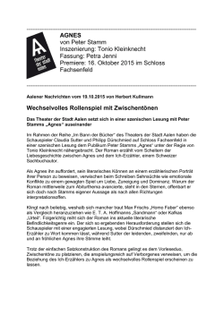 Presse Agnes - Theater der Stadt Aalen