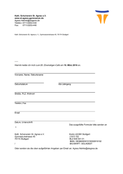 Kath. Schulverein St. Agnes e.V. www.st-agnes