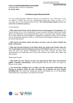 Regeln zur Klausureinsicht