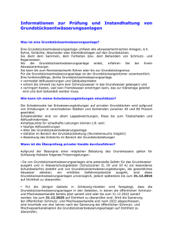 Informationen zur Pr&uuml;fung und Instandhaltung von