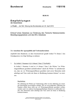BR 118/1/16 Ausschussempfehlung