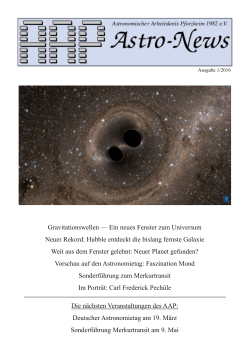 Ausgabe März 2016 - Sternwarte Nordschwarzwald