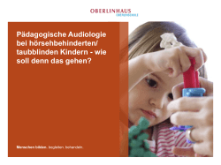 Pädagogische Audiologie bei Kindern mit zusätzlichen