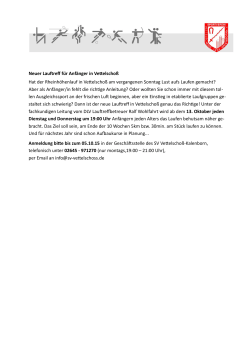 Neuer Lauftreff f&uuml;r Anf&auml;nger in Vettelscho&szlig; Hat der Rheinh&ouml;henlauf