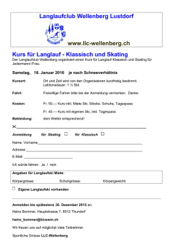Grundkurs f&uuml;r Langlauf Anf&auml;nger