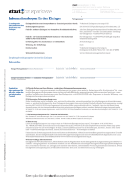 Informationsbogen f&uuml;r den Einleger Exemplar f&uuml;r die start